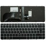 Notebook keyboard for HP EliteBook 745 840 G3 G4 with pointstick backlit frame silver big 'Enter'