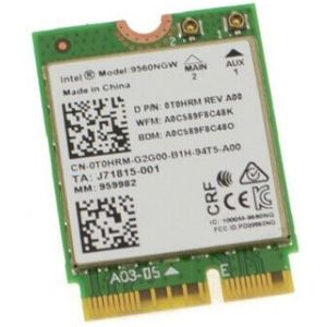 Intel Dual Band AC9560 802.11AC, 2 WiFi & Bluetooth 5.0 for Dell, PN:T0HRM