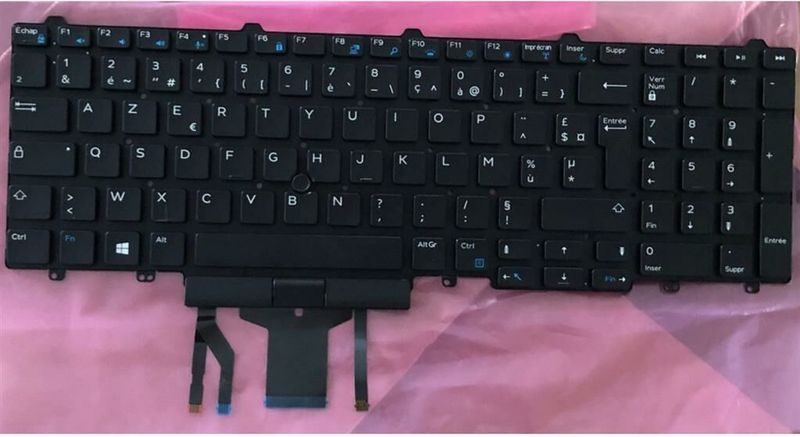 Notebook keyboard for Dell Latitude E5550 E5570 Precision 3510 with pointstick AZERTY