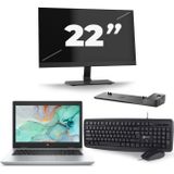 HP ProBook 645 G4 - AMD Ryzen 5 2500U - 14 inch - 8GB RAM - 256GB SSD - Windows 10 + 1x 22 inch Monitor Zichtbaar gebruikt