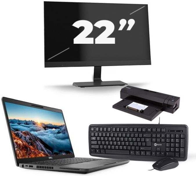 Dell Latitude 5400 - Intel Core i5-8e Generatie - 14 inch - 16GB RAM - 256GB SSD - Windows 11 + 1x 22 inch Monitor Zichtbaar gebruikt