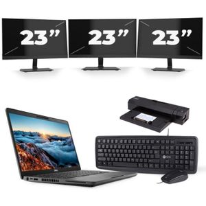 Dell Latitude 5400 - Intel Core i5-8e Generatie - 14 inch - 16GB RAM - 256GB SSD - Windows 11 + 3x 23 inch Monitor Zichtbare schade