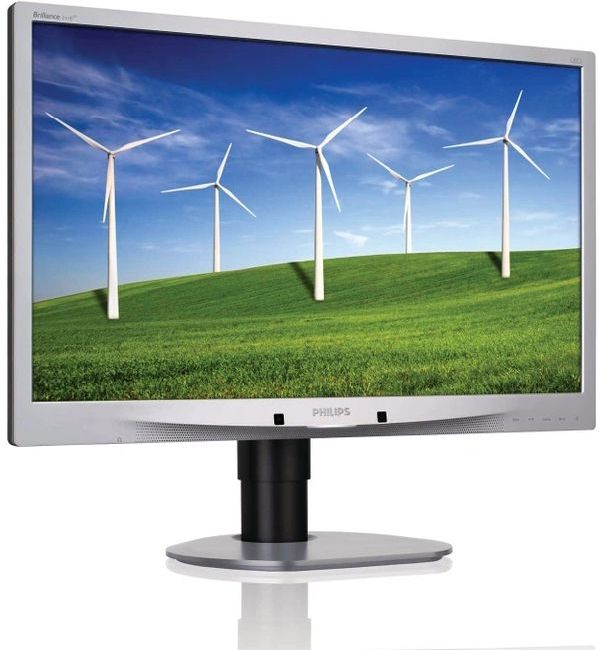 Philips Brilliance 241B4LPYCS - 24 inch - 1920x1080 - DP - DVI - VGA - Zilver Nette Staat