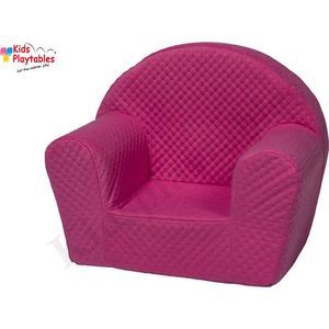 Kiddy Kinderfauteuil voor kinderen katoen Fuchsia roze | peuterstoeltje | kinderzetel | kindersofa | kinderstoel