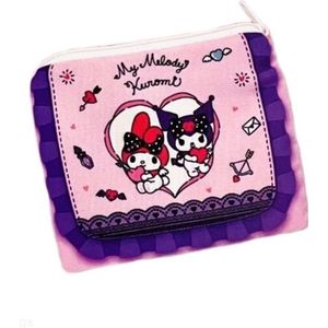 Sanrio - My Melody & Kuromi - Mini Tasje met Rits - 14cm x 12cm - Accesoires - Kawaii - Japans - Versie 2