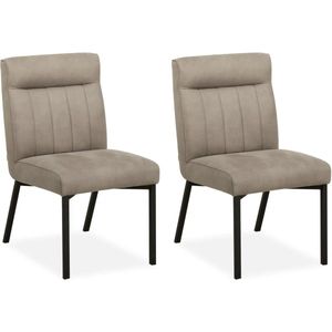 MX - Jagger - Eetkamerstoel - Clay - Microvezelstof - Set van 2 stuks