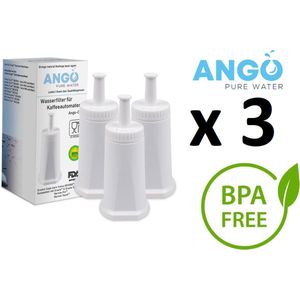 3 x ANGO waterfilter voor SAGE koffiemachines: Oracle Touch (SES990), Barista Pro (SES878), Oracle (SES980), Barista Touch (SES880), Dual Boiler (SES920), Barista Express (SES875), Duo-Temp Pro (SES810), Bambino Plus (SES500)