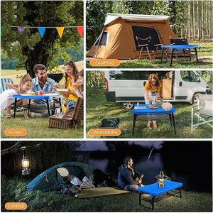 Picknicktafel Campingtafel inklapbaar in aluminium,Wandeltafel Balkontafel ‎65.5 x 45.5 x 50 cm