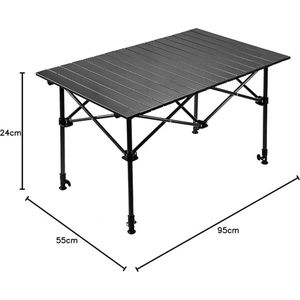 Picknicktafel Campingtafel inklapbaar in aluminium,Wandeltafel Balkontafel ‎55 x 95 x 95 cm;