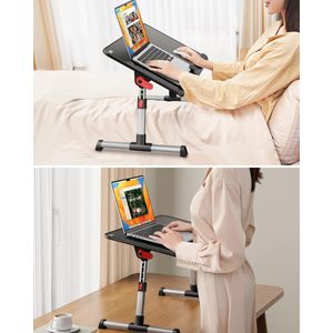 Laptoptafel voor bed, opvouwbare bedtafel,Laptoptafel for your bed, inklapbare laptoptafel - ontbijttafel met inklapbare potene 30D x 63W x 23.9H centimetres