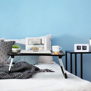 Laptoptafel voor bed, opvouwbare bedtafel,Laptoptafel for your bed, inklapbare laptoptafel - ontbijttafel met inklapbare poten 26 x 63 x 40 cm