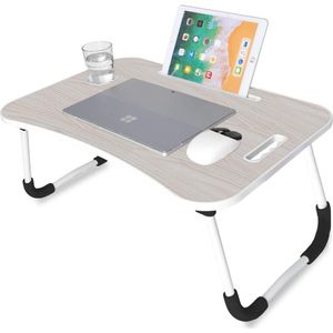 Laptoptafel voor bed, opvouwbare bedtafel,Laptoptafel for your bed, inklapbare laptoptafel - ontbijttafel met inklapbare poten 60x40x26cm