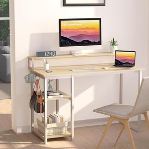 monitorstandaard, pc-tafel, gamingtafel voor thuiskantoor, Bureau, computertafel 55D x 120W x 75H centimetres