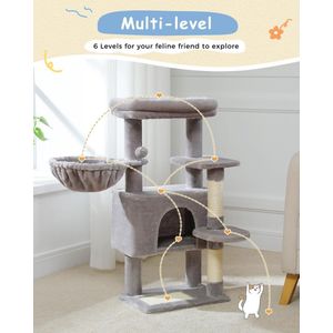 krabpaal, kattenmeubel met sisaltouw, pluche, ligbed, speelhuisje met holletjes, speelgoed voor katten 7.32 Kilograms