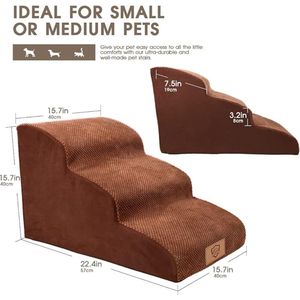 Hondentrap voor Bank, Bed , Wasbaar, Draagbaar Huisdierladder voor Puppy's en Katten 57 x 40 x 40 cm;