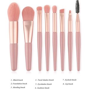 professionele make-up-kwastenset, eersteklas synthetische kwasten, voor poeder, vloeibare crème, gezicht, oogschaduw, cosmetische kwast 8