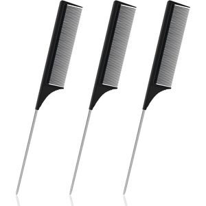 3 Stuks Koolstofvezel Stylingkam Set - Antistatisch en Hittebestendig - Ideaal voor Haarstyling en Haarverzorging