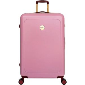 MŌSZ Harde Koffer groot / Trolley / Reiskoffer / Koffers - 76 cm (Large) Lauren - Roze (incl QR kofferlabel)