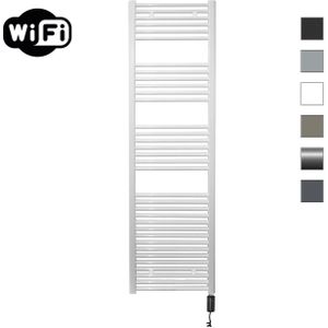 Elektrische radiator sanicare hwv met wifi 172x45 cm wit 920w met thermostaat zwart rechtsonder