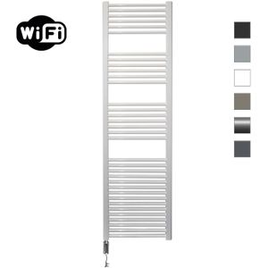 Elektrische radiator sanicare hwv met wifi 172x45 cm wit 920w met thermostaat chroom linksonder