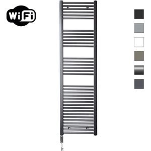 Elektrische radiator sanicare hwv met wifi 172x45 cm gunmetal 920w met thermostaat chroom linksonder