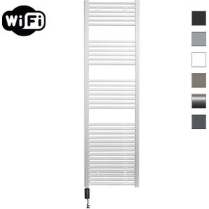 Elektrische radiator sanicare hwv met wifi 172x45 cm wit 920w met thermostaat zwart linksonder