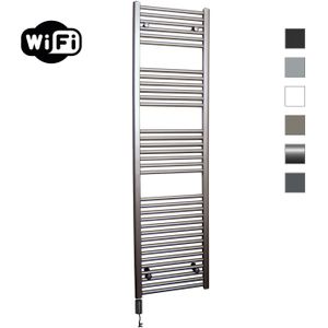 Elektrische radiator sanicare hwv met wifi 172x45 cm inox look 920w met thermostaat zwart linksonder