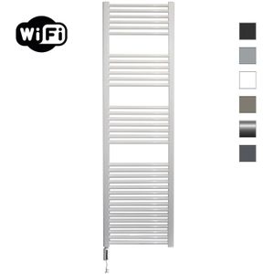 Elektrische radiator sanicare hwv met wifi 172x45 cm wit 920w met thermostaat wit linksonder