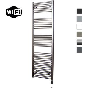 Sanicare elektrische design radiator 60x172cm inox-look met WiFi en thermostaat rechts zwart