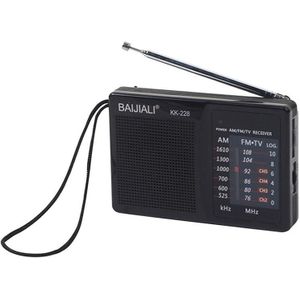 BAIJIALI BJL228 Retro draagbare tweebands FM AM-radio Ingebouwde luidspreker