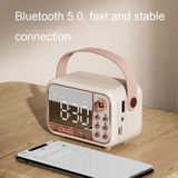 S11 Handheld Retro Wekker Bluetooth Luidspreker Desktop Draagbare Klok(Roze)