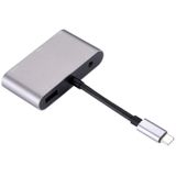 5 in 1 Type-C Naar HDMI + VGA + USB 3.0 + Audioport + PD Port HUB Adapter(Grijs)