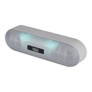 T&G TG148 draagbare stereo audio Super Bass LED lantaarn Pill draadloze Bluetooth Speaker (grijs)