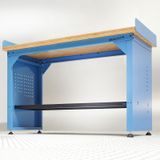 Datona Werkbank PRO - bamboe werkblad - legbord - 150 cm - blauw -