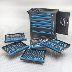 Datona® Gevulde gereedschapswagen Extended PRO 7 lades 4 lades gevuld - Zwart