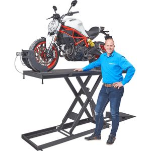 Datona® Elektrische motorheftafel 120 cm hoog - Zwart