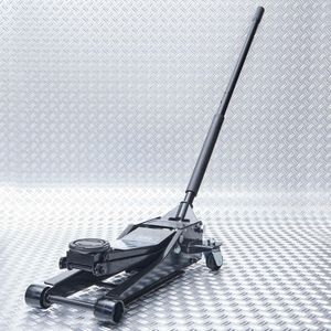 Datona® Autokrik laag model 3 ton met twee hoge assteunen - Mat Zwart