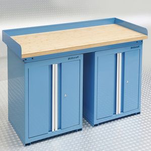Datona® Werkbank PRO 150 cm met 2 werkplaatskasten - Blauw