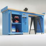 Datona Werkbank PRO 200 cm met werkplaatskast - blauw -