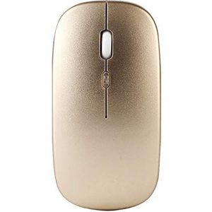 Draadloze stille muis, universele ultradunne oplaadbare mute draadloze muis, kleurrijke ABS USB batterij aangedreven kleine muis voor notebook computer PC-goud