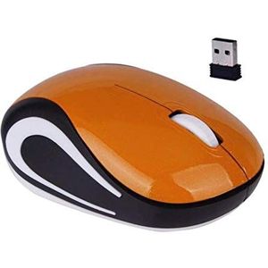 Fiauli Draadloze Muis Mini Draagbare PC Notebook 800/1200DPI USB 3 Toetsen Optische 2.4G Draadloze Muis ABS Kleurrijke Slanke Draadloze Muis voor PC-Oranje