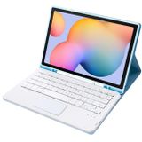 A610B-A Candy Color Bluetooth-toetsenbordleer met penslot & touchpad voor Samsung Galaxy Tab S6 Lite 10 4 inch SM-P610 / SM-P615 (wit ijs)