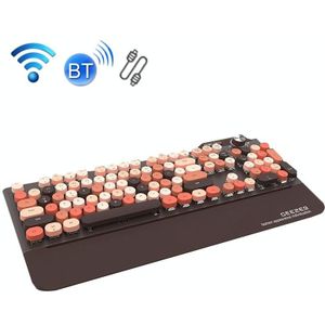 MOFII GEEEZER G7 107 Sleutels Wired / Wireless / Bluetooth Drie Modus Mechanisch toetsenbord  Kabellengte: 1.5m (Brown)