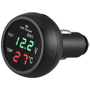 Universele 12V 24V Auto Volt Meter Auto Led Digitale Voltmeter Gauge Thermometer Usb Charger Voltage Meter