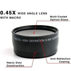 58Mm 0.45x Groothoek Lens + Macro Lens Voor Canon Eos 350D/ 400D/ 450D/ 500D/ 1000D/ 550D/ 600D/ 1100D Nikon