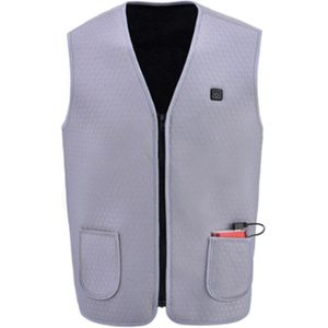 Verwarmd vest voor heren Elektrisch verwarmd jack, winterverwarmde kledingvestjas, wasbaar USB-opladen Elektrisch lichaamswarmer Verwarmingsvest voor buiten fietsen Wandelen (geen powerbank) (blauw XX