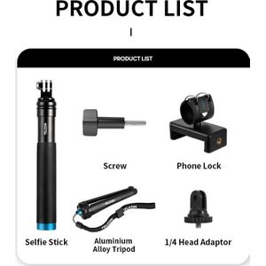 Telesin Aluminium Selfie Stok Met Statief Voor Gopro Hero 7 6 5 Black Gopro Sessie Yi Dji Osmo Action camera Accessoires