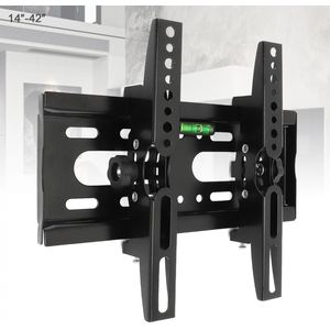 25Kg Verstelbare Tv Muurbeugel Flat Panel Tv Frame Ondersteuning 15 Graden Tilt Met Niveau Voor 14 - 42 Inch Lcd Led Monitor