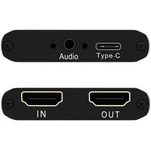 Video Capture Card Grabber Hdmi Naar Type-C/Usb C/Usb 2.0 1080P 30fps Game Adapter met Hdmi Loop Uitgang Voor Windows Linux Os