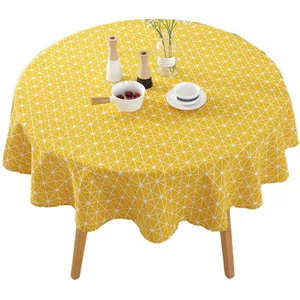 Zee Blauw Polyester Rond Tafelkleed | Franse Tafelkleden